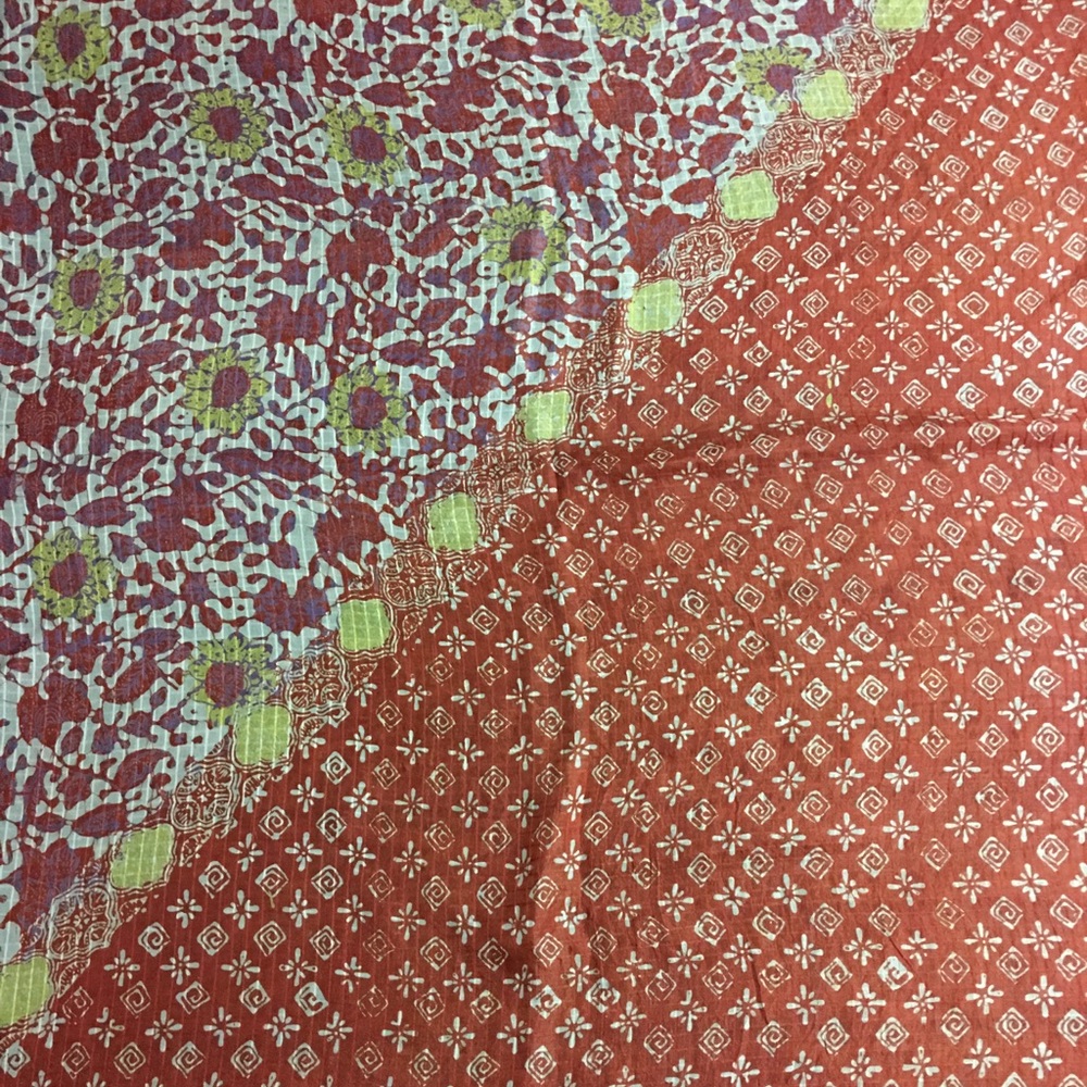 Hand painted silk batik scarf